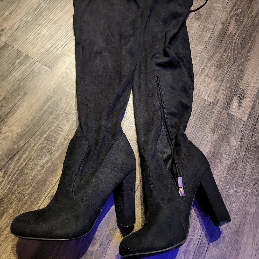 WORN ONCE Black OTK boots